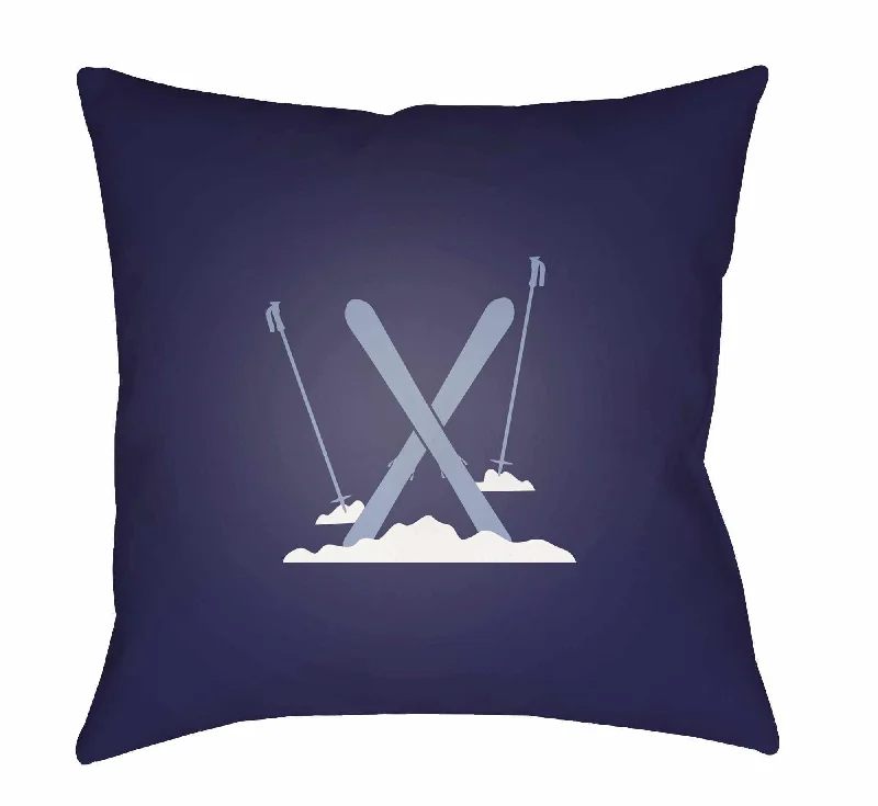 Saks Navy Ski Accent Pillow