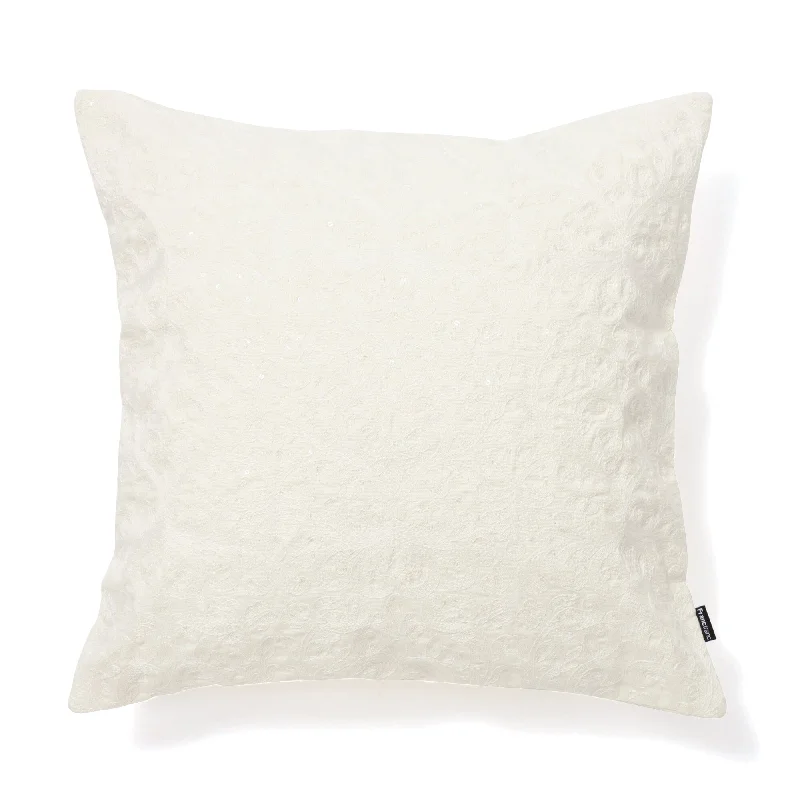 Spangle Emb Cushion Cover 450 x 450  White