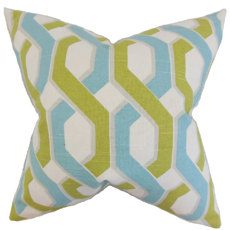 Chauncey Geometric Euro Sham Aqua Green