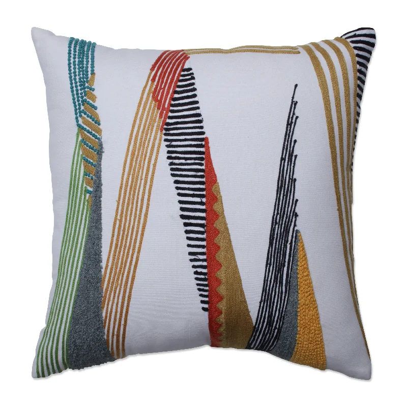 Deco Strokes Off White 18-inch Throw Pillow