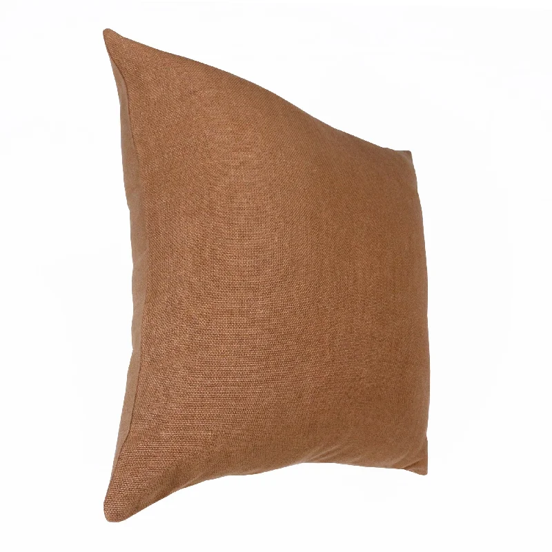 20" X 20" Brown Linen Zippered Pillow