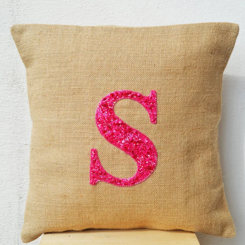 Customized Sequin Monogram Throw Pillows Gifts for Birthdays Anniversary