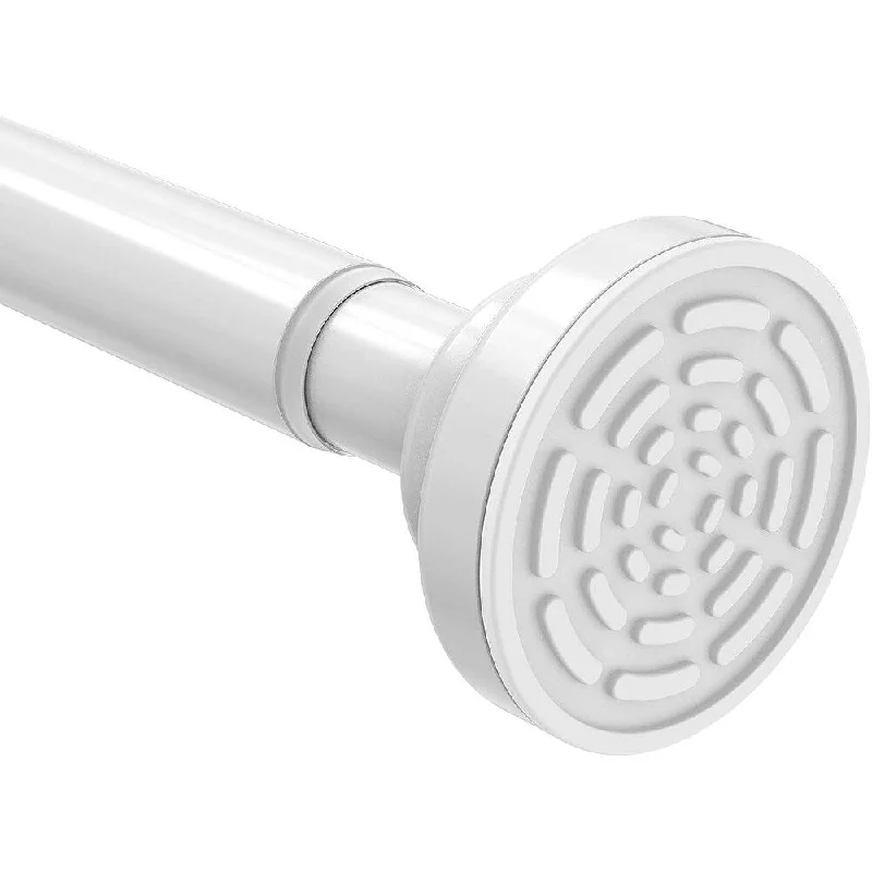 Shower Curtain Rod, 40-73 inch Adjustable Tension Spring - White