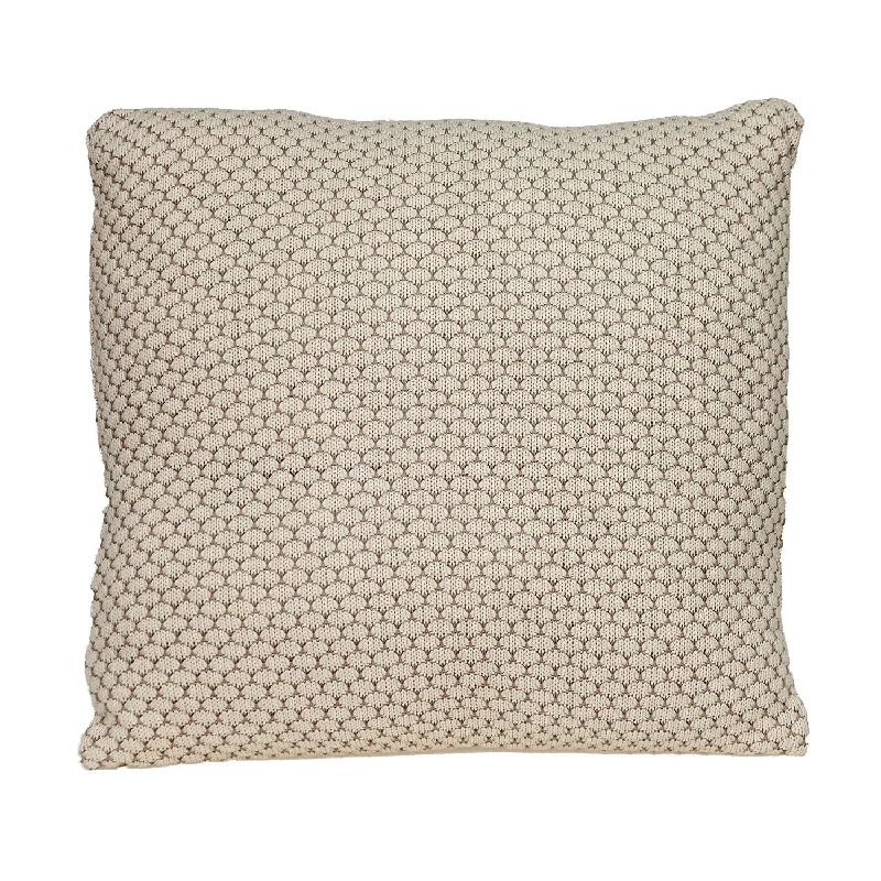 20" x 20" Beige and Pink Woven Square Accent Throw Pillow