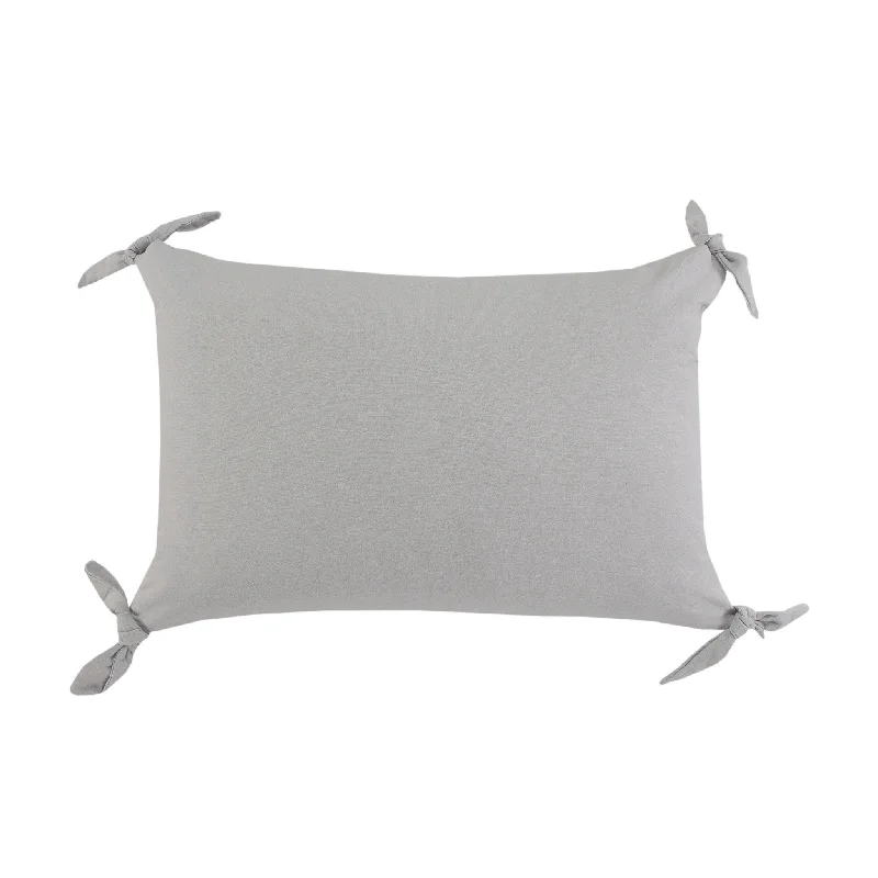 16" X 24" Light Gray 100% Cotton Zippered Pillow