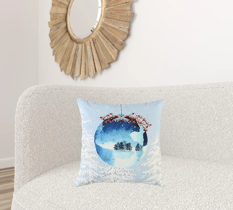 Blue Winter Wonderland Ornament Decorative Throw Pillow