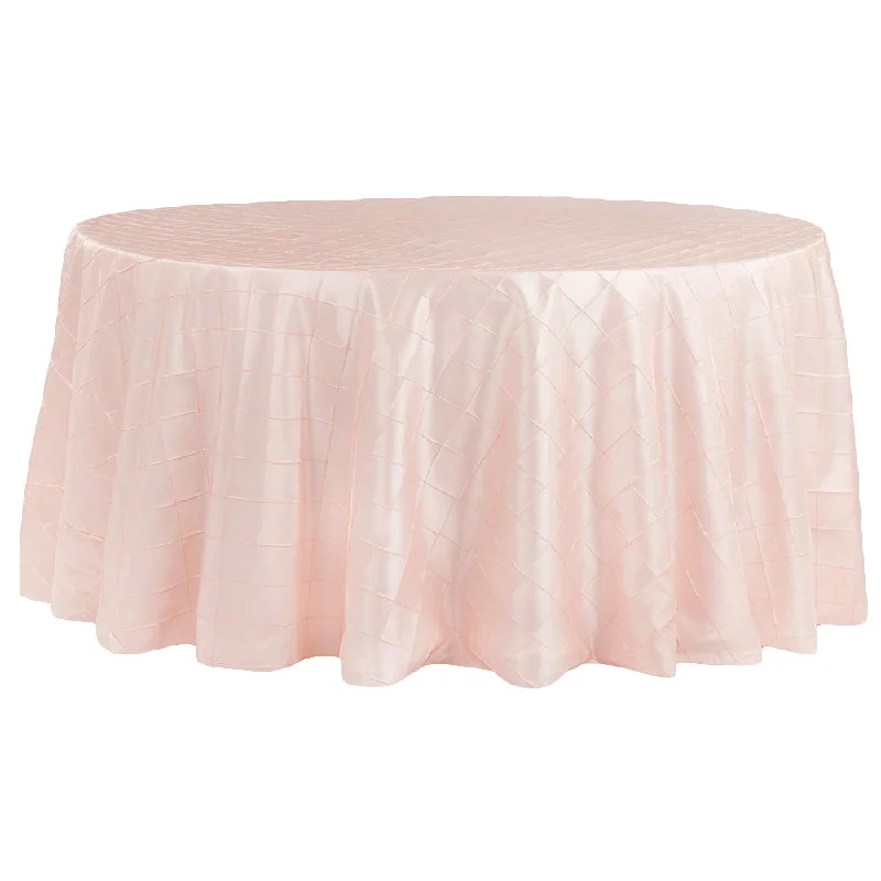 Pintuck 132" Round Tablecloth - Blush/Rose Gold