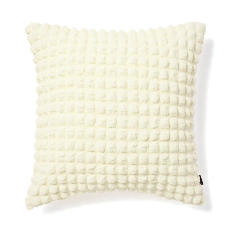 Popcorn Waffle Cushion Cover 450 x 450  White