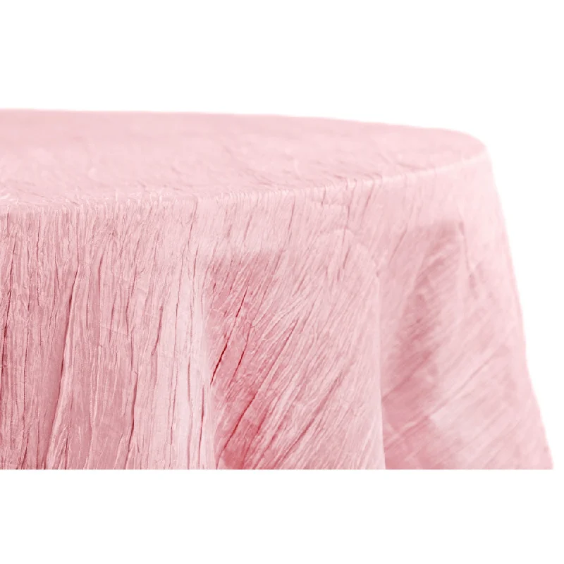 Accordion Crinkle Taffeta 132" Round Tablecloth - Pink