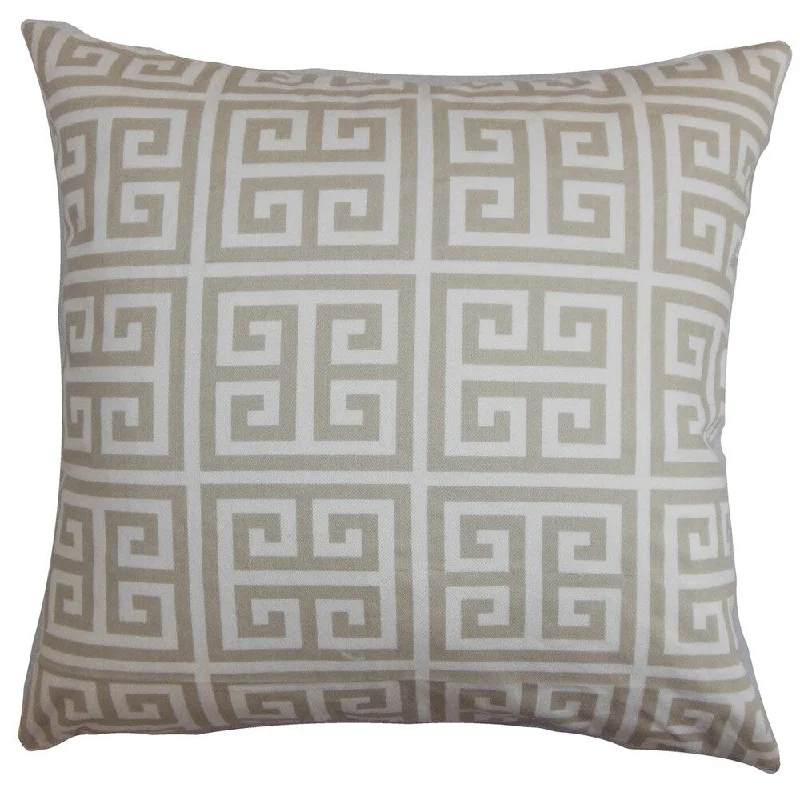 Paros Greek Key Euro Sham Gray White