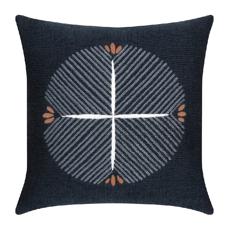 20" Square Elaine Smith Pillow  Direction Indigo