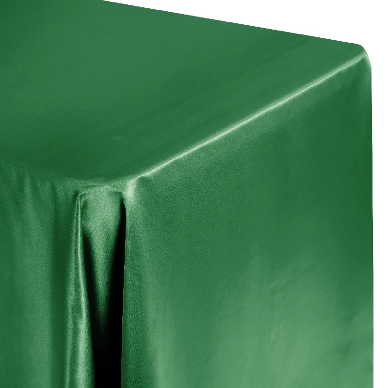 Lamour Satin 90"x156" Rectangular Oblong Tablecloth - Emerald Green