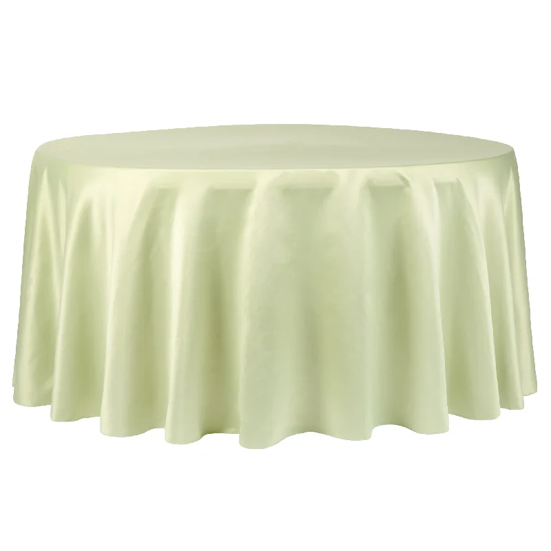 Lamour Satin 120" Round Tablecloth - Sage Green