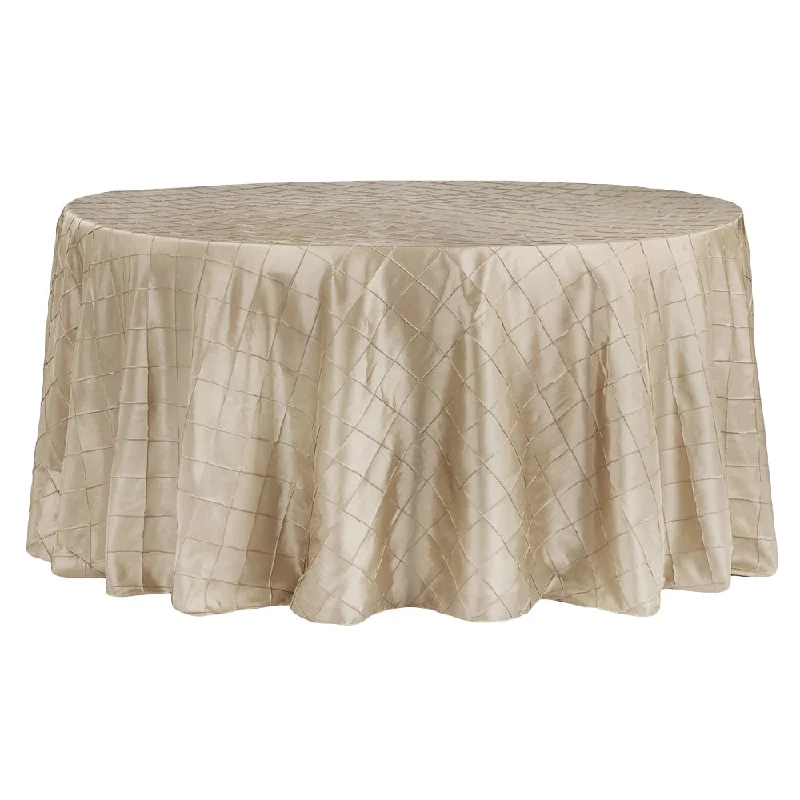 Pintuck 132" Round Tablecloth - Champagne