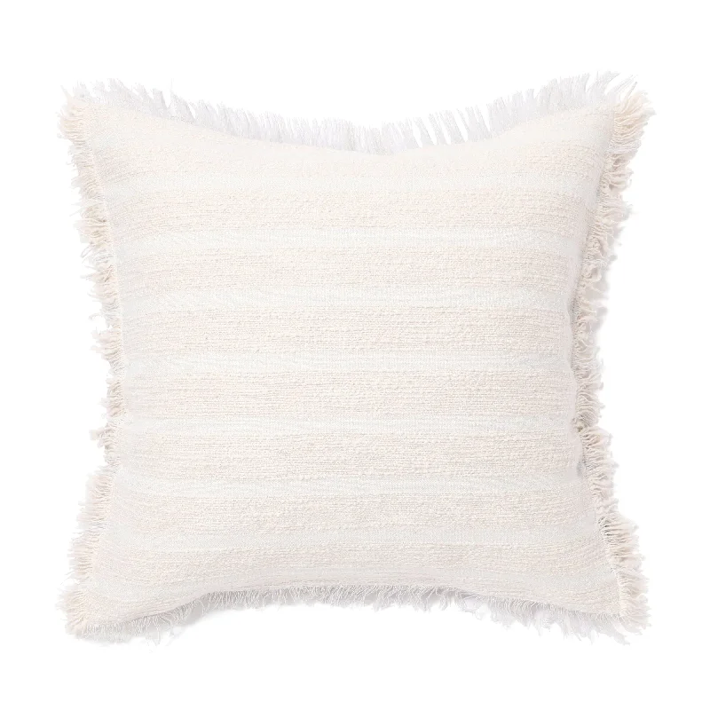 Slub Border Cushion Cover 450 x 450  Ivory