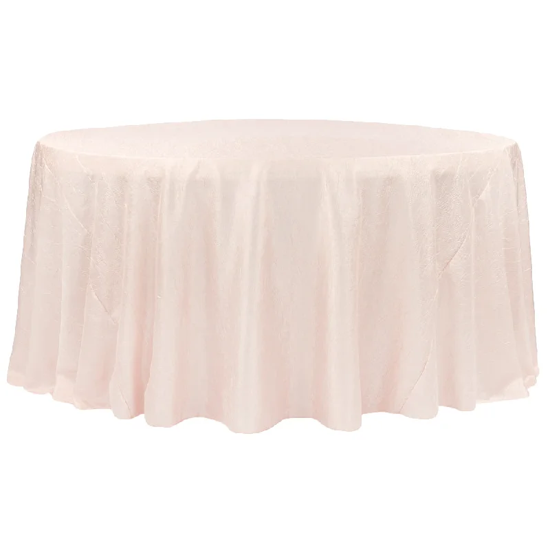 Crushed Taffeta 120" Round Tablecloth - Blush/Rose Gold