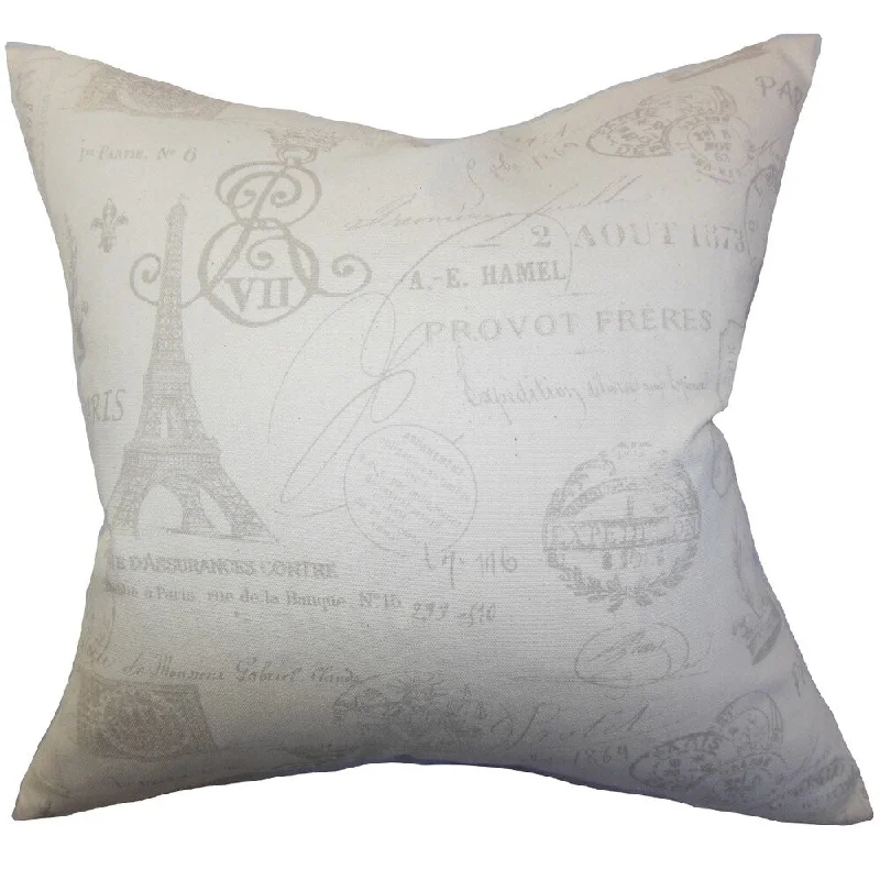 Geva Typography Euro Sham Gray