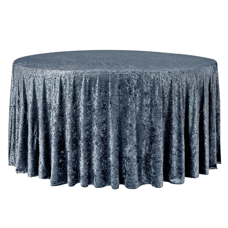 Velvet 120" Round Tablecloth - Dark Slate Blue