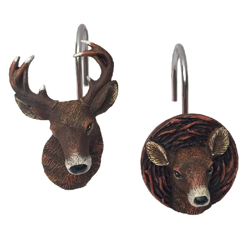 Laural Home Majestic Deer Shower Curtain Hooks - Multi