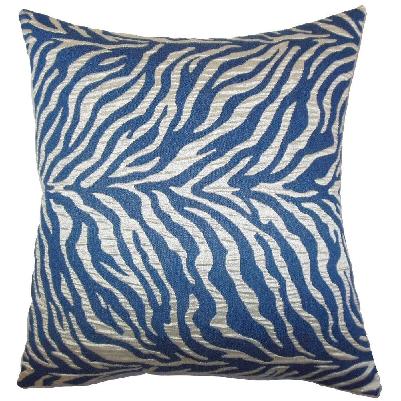 Helaine Zebra Print Euro Sham Blue