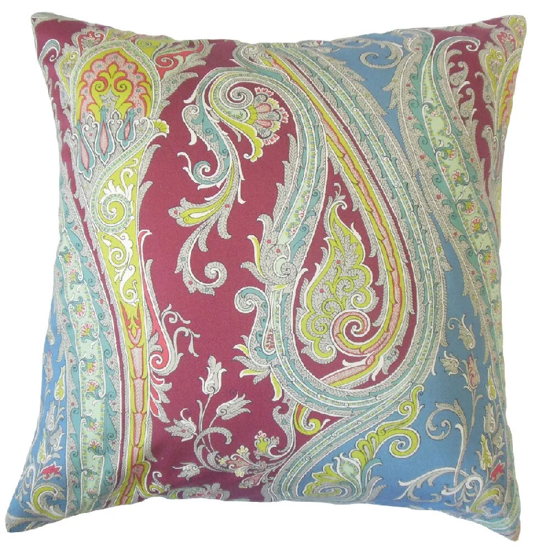 Efharis Paisley Euro Sham Crimson