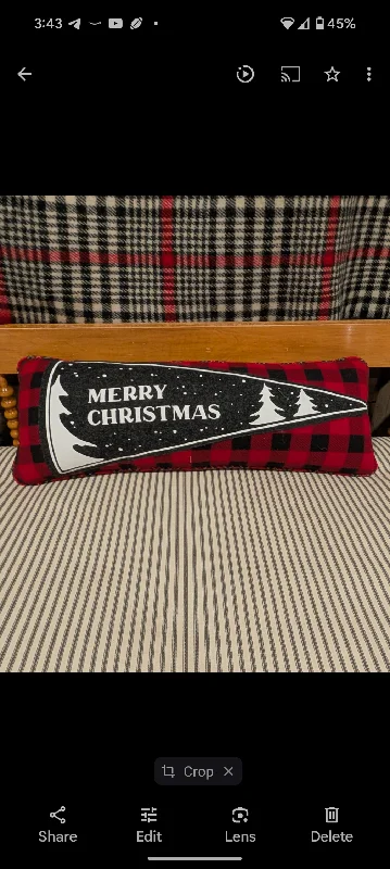 Christmas Trees in Snow pennant pillow