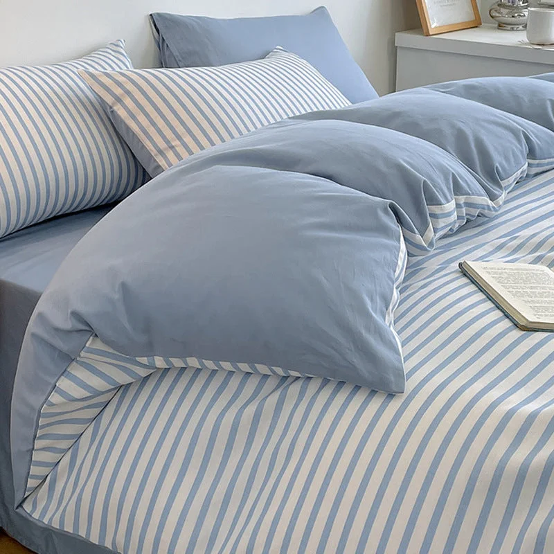 Coastal Washed Cotton Striped Duvet Cover & Pillowcases