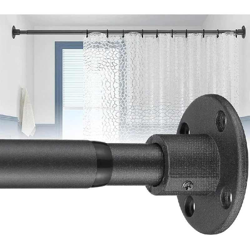 Duty Shower Rod - Shower Curtain Rod Wall Mounted - Black