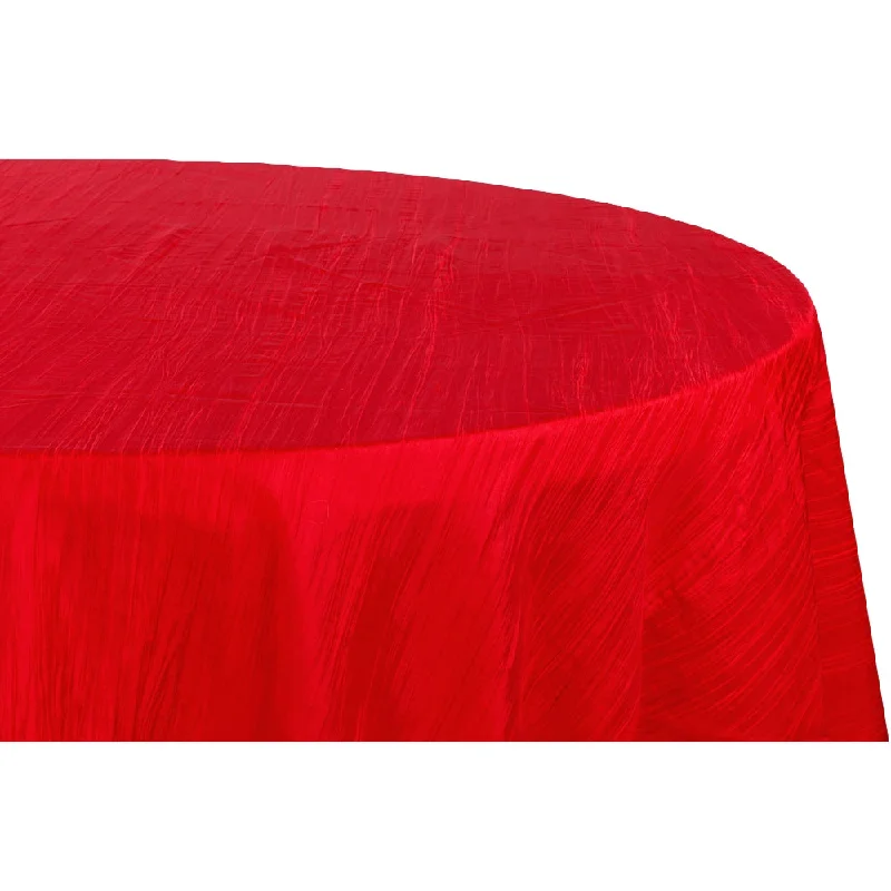 Accordion Crinkle Taffeta 120" Round Tablecloth - Red