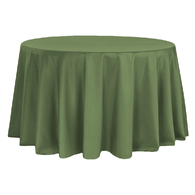 Round Polyester 132" Tablecloth - Willow Green