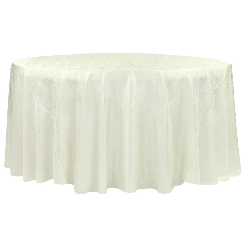 Crushed Taffeta 120" Round Tablecloth - Ivory