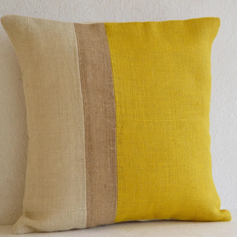 Yellow Pillow -Throw Pillows color block -Outdoor Pillows - Decorative cushion cover- Spring Throw pillow gift pillow 16X16