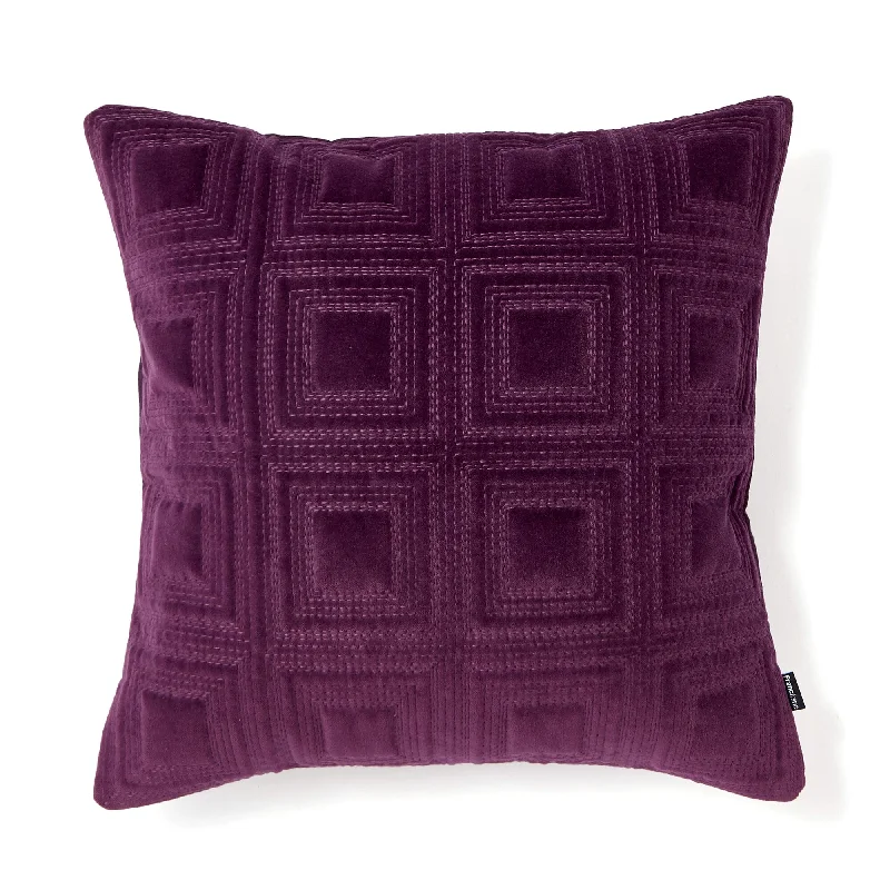 Block Quilt Cushion Cover 450 X 450 Purple