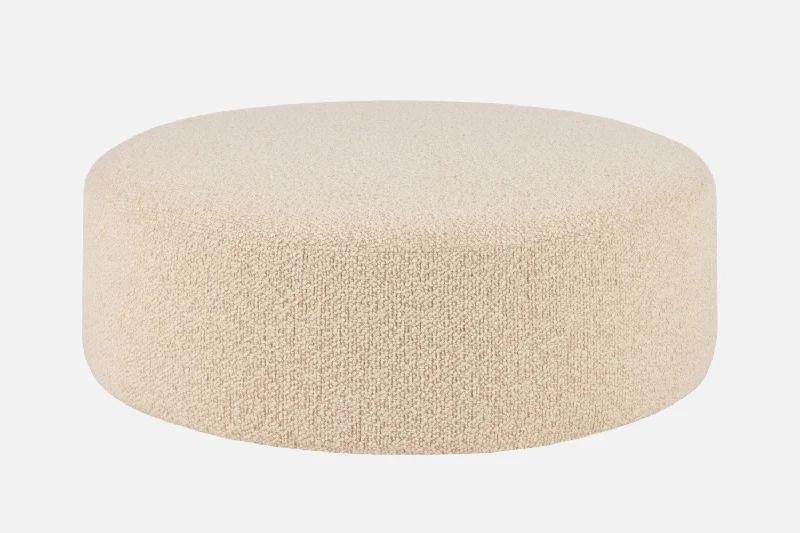 Bon Eggshell Large Round Pouf