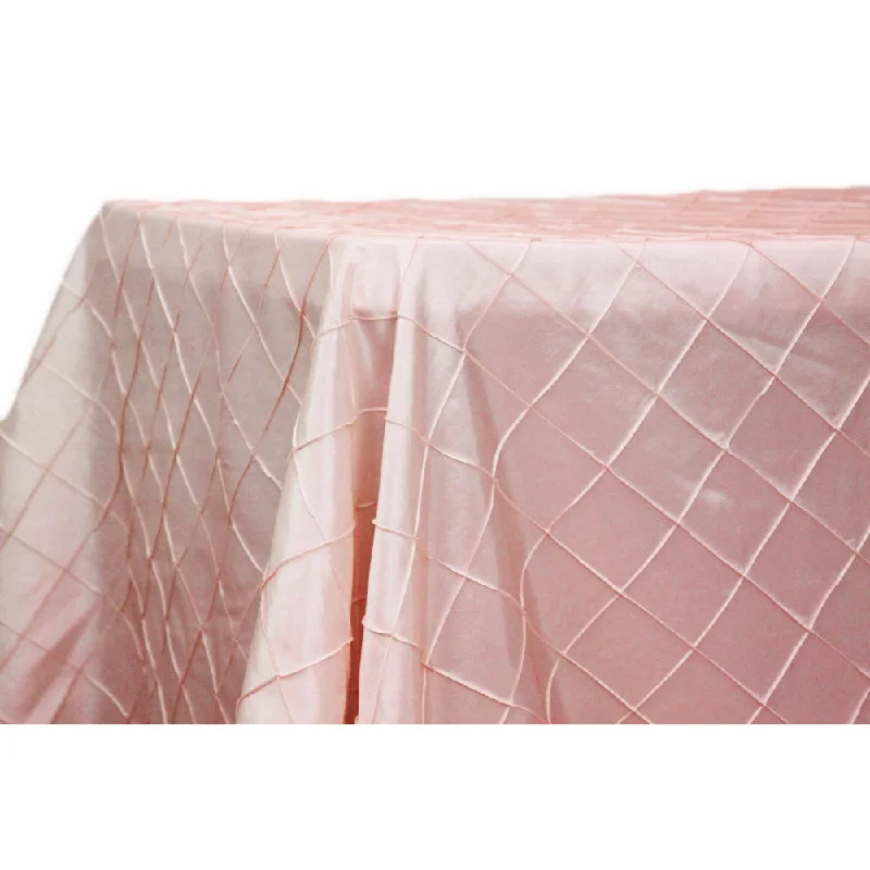 Pintuck 90"x132" Rectangular Tablecloth - Blush/Rose Gold