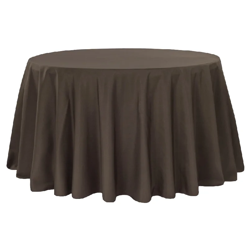 Round Polyester 132" Tablecloth - Chocolate Brown