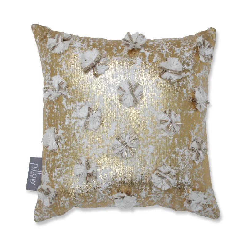 Indoor Christmas Glamour Poms 12-inch Throw Pillow