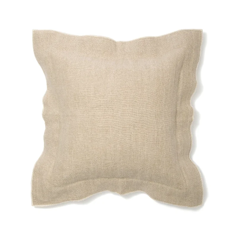 Linen Flange Cushion Cover 450 x 450  Natural