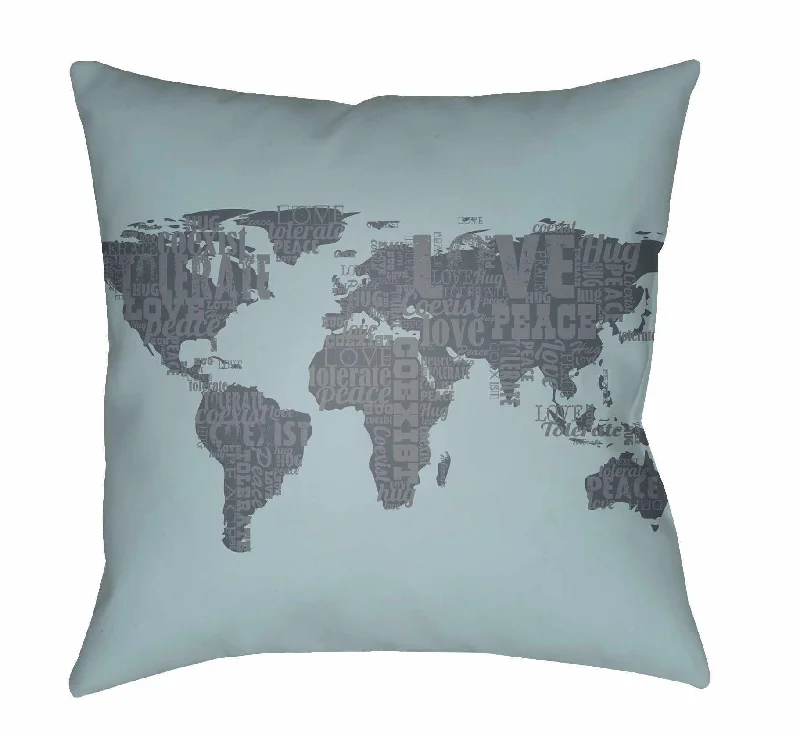 Graiguenamanagh Gray World Map Throw Pillow