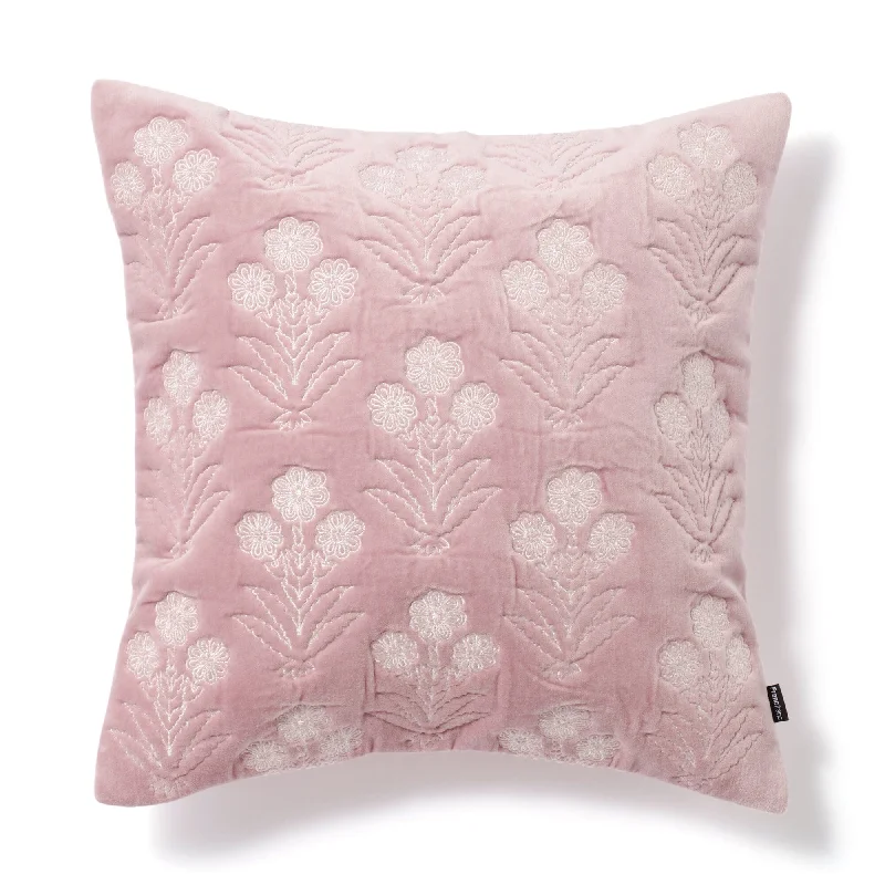 Velvet Emb Cushion Cover 450 x 450  Pink