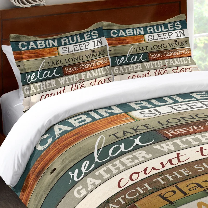 Laural Home Rules of the Cabin Standard Pillow Sham