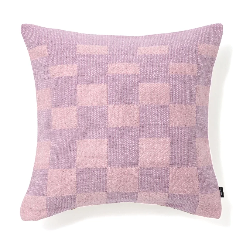 Grada Check Cushion Cover 450 x 450  Purple x Pink