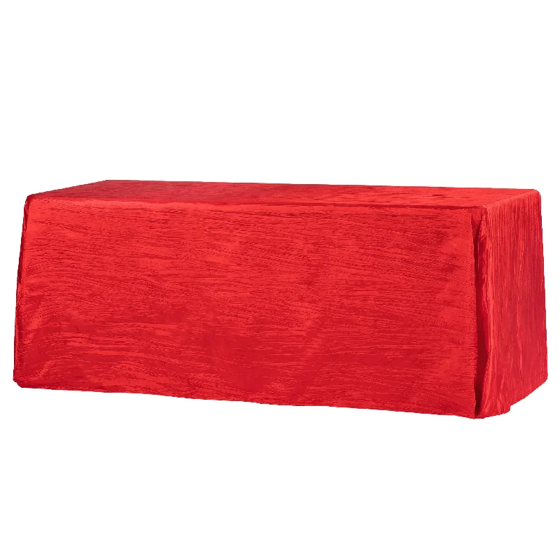 Accordion Crinkle Taffeta 90"x132" Rectangular Tablecloth - Red