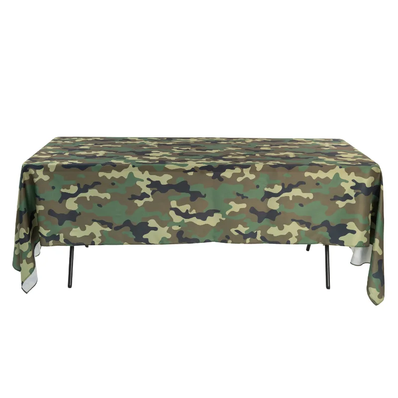 Camouflage Polyester 60"x120" Rectangular Tablecloth