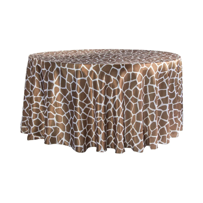 Giraffe Animal Print Satin 120" Round Tablecloth