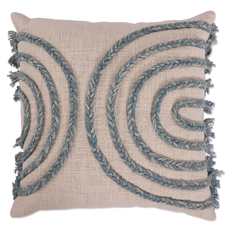 Indoor Abstract Circles Blue 18-inch Throw Pillow