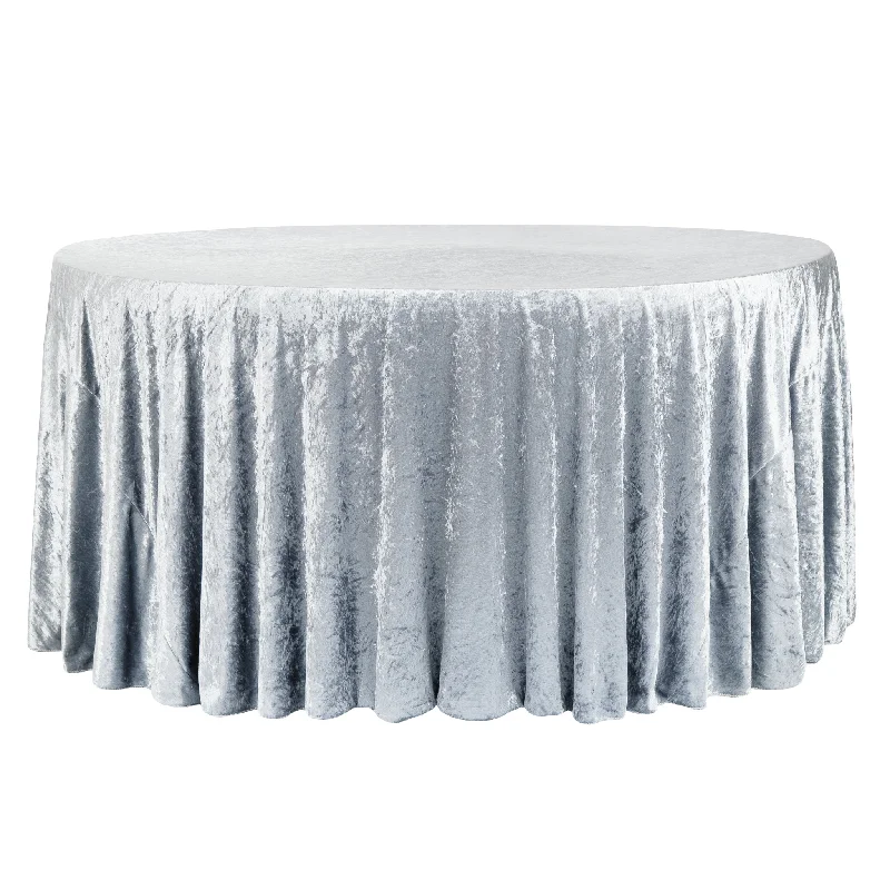 Velvet 120" Round Tablecloth - Dusty Blue