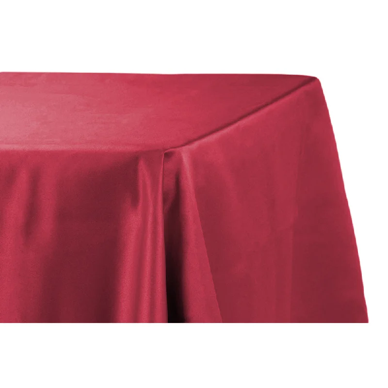 Lamour Satin 90"x156" Rectangular Oblong Tablecloth - Apple Red