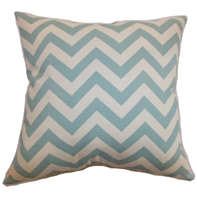 Xayabury Zigzag Euro Sham Aqua Natural