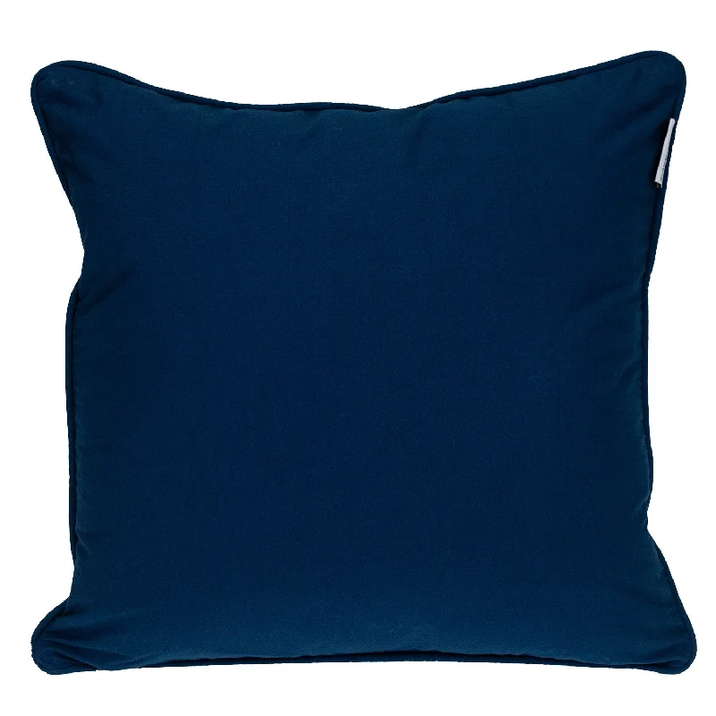 18" X 18" Blue 100% Cotton Geometric Zippered Pillow